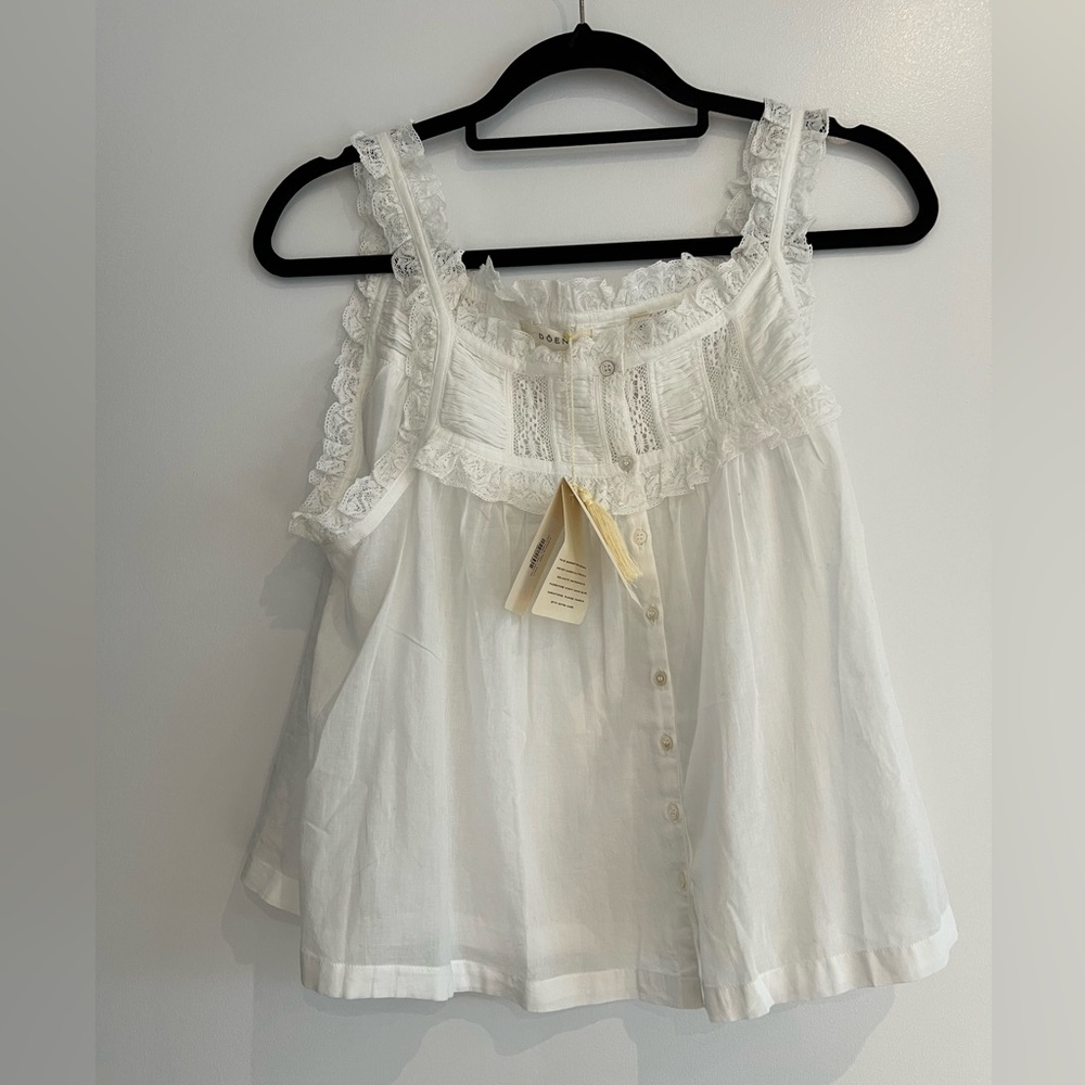 Doen NWT Lace Fidella Top in Salt - Medium